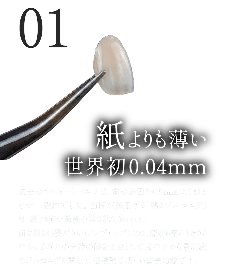 紙よりも薄い 世界初0.04mm